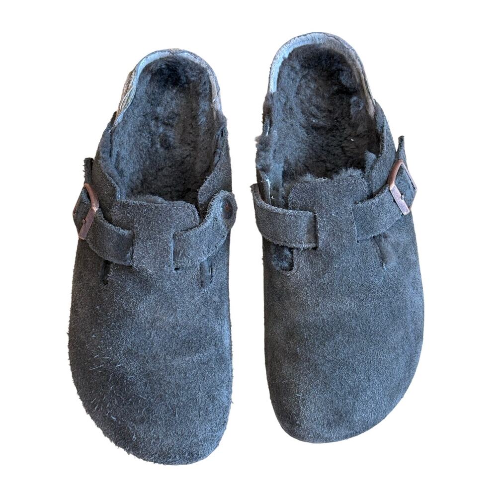 Birkenstock Boston Clogs 40 EU Shearling Lined Brown Nubuck Comfort Slipper